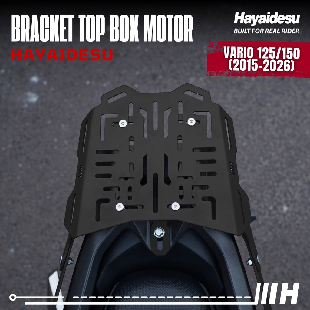 Hayaidesu Bracket Top Box Motor VARIO 125/150 (2015-2026) - Bracket Dudukan Box Belakang VARIO 125/150