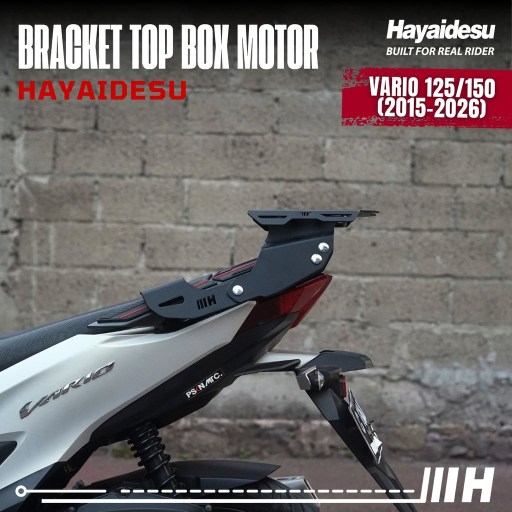 Hayaidesu Bracket Top Box Motor VARIO 125/150 (2015-2026) - Bracket Dudukan Box Belakang VARIO 125/150