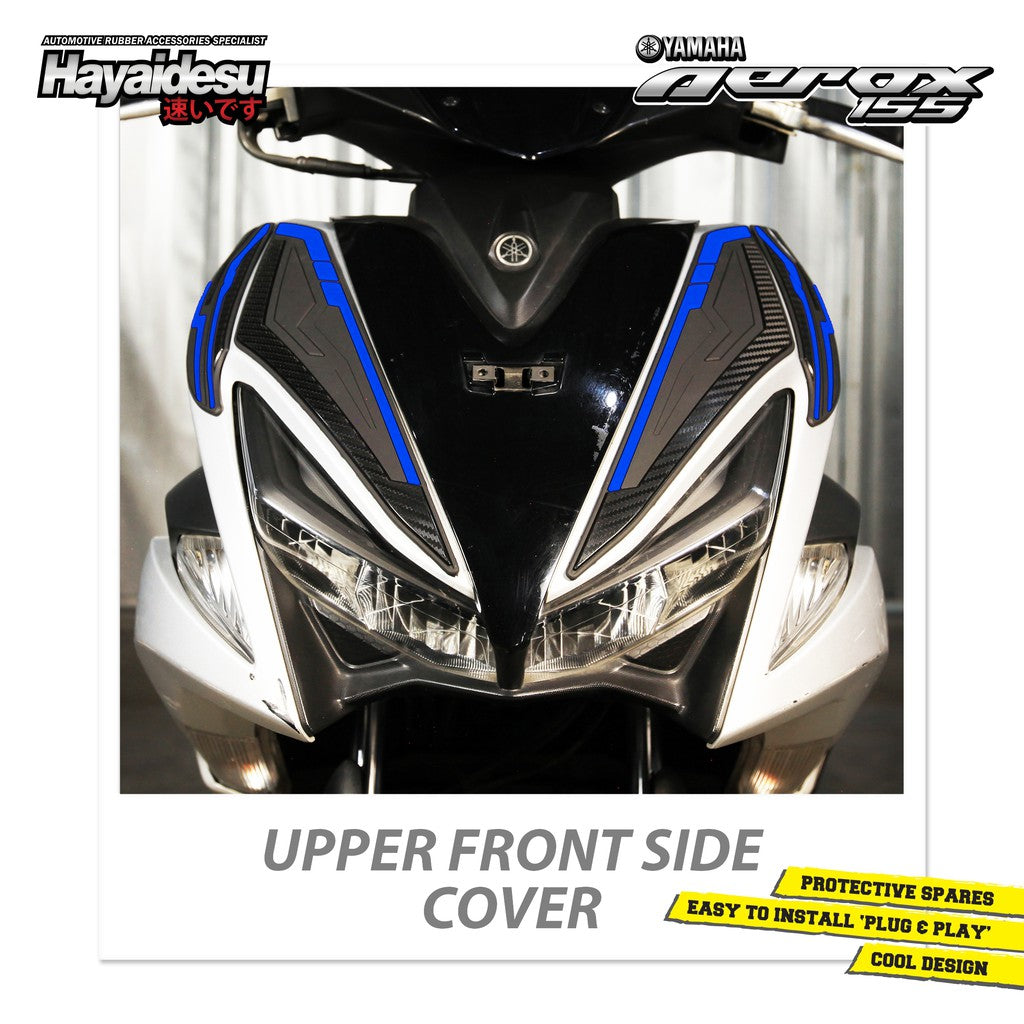 Hayaidesu Upper Front Side Protector Cover Aerox Old Aksesoris Decal Variasi Carbon Tameng NVX