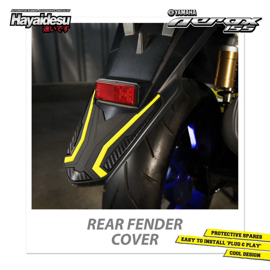 Hayaidesu Rear Fender Protector Cover Aerox Old Aksesoris Decal Variasi Carbon Pelindung Body Aerox
