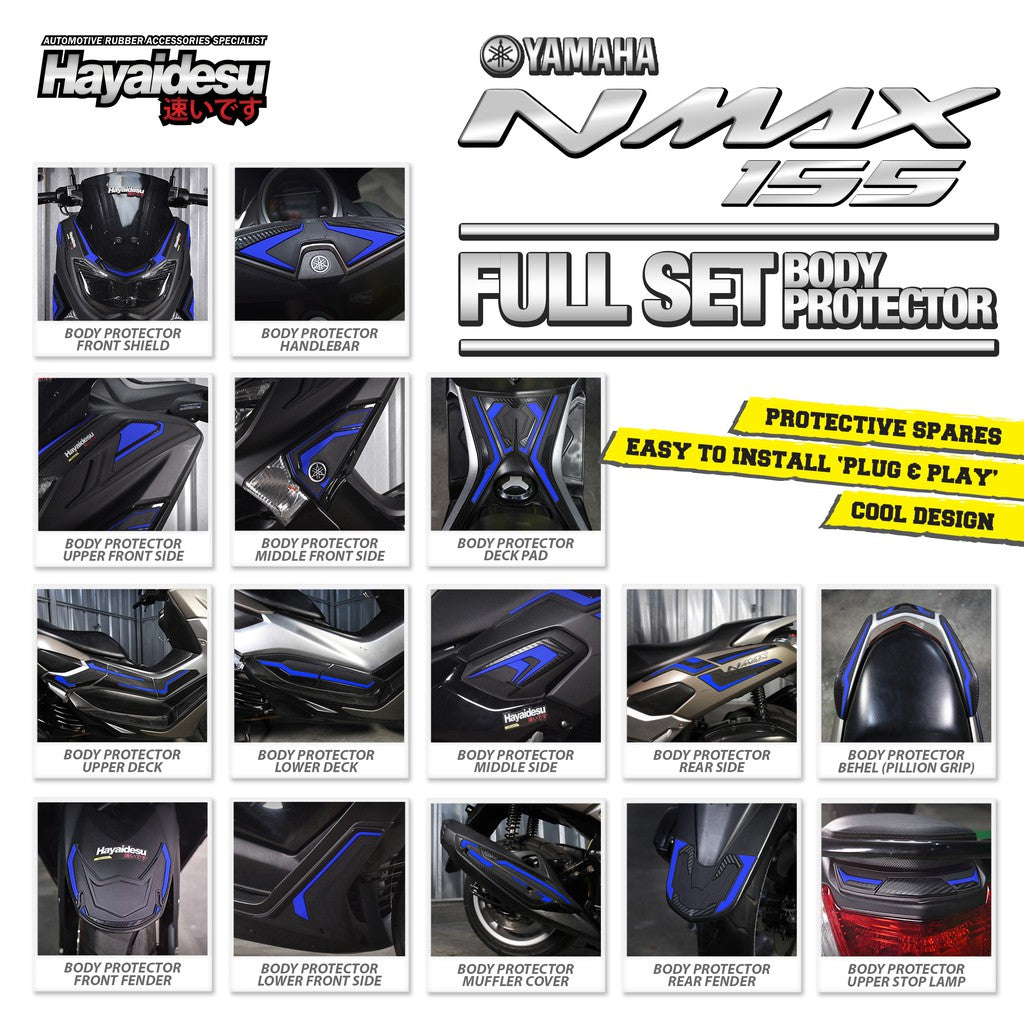 Hayaidesu Body Protector Yamaha NMAX OLD 2015-2019 Full set Aksesoris Decal Variasi Carbon Pelindung Body