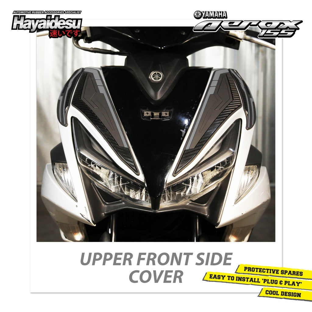 Hayaidesu Upper Front Side Protector Cover Aerox Old Aksesoris Decal Variasi Carbon Tameng NVX