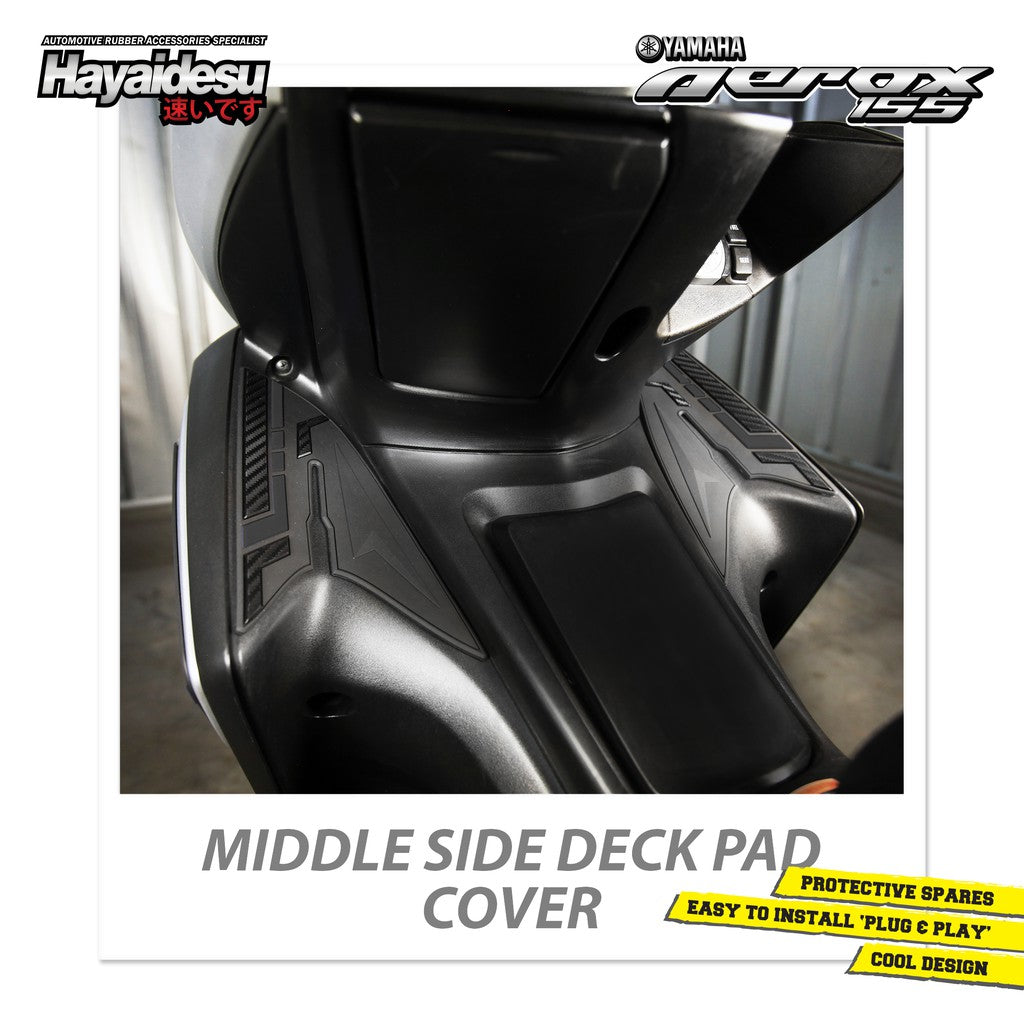 Hayaidesu Middle Side Protector Cover Aerox Old Aksesoris Decal Variasi Carbon Pelindung Deck