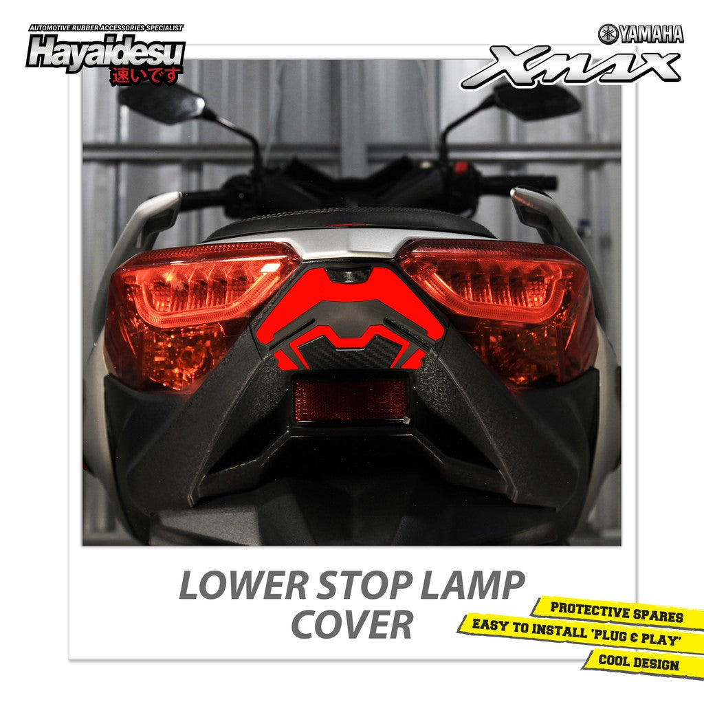 Hayaidesu Lower Stop Lamp Cover Protector Yamaha XMAX OLD Aksesoris Decal Variasi Carbon Xmax