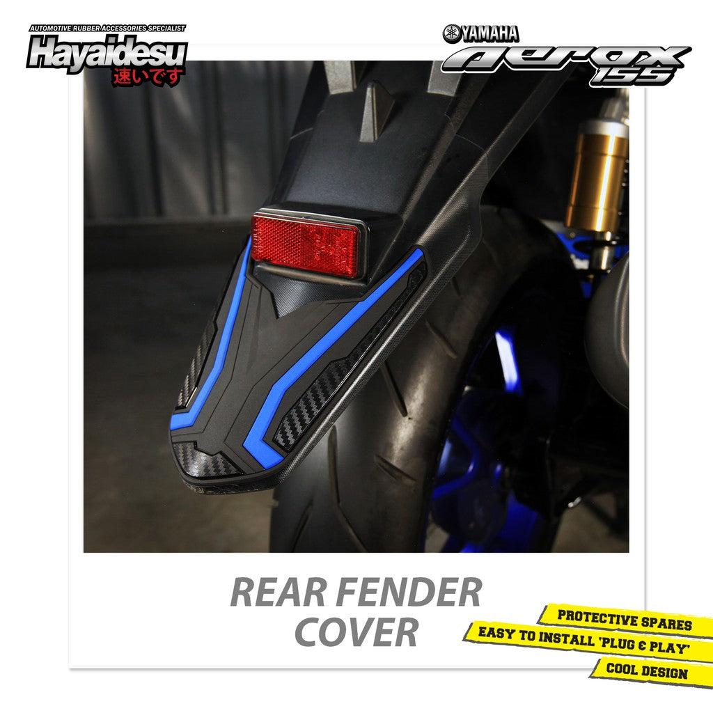 Hayaidesu Rear Fender Protector Cover Aerox Old Aksesoris Decal Variasi Carbon Pelindung Body Aerox