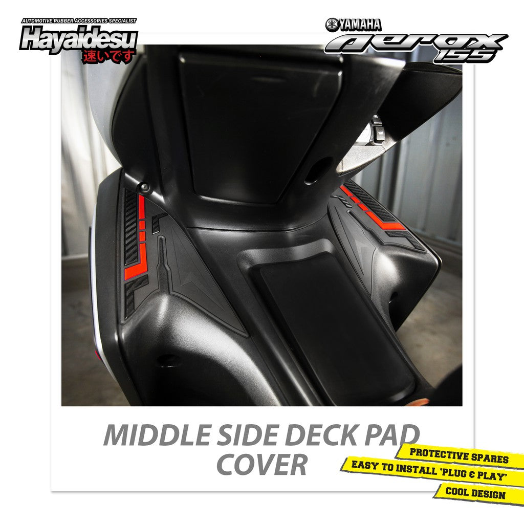 Hayaidesu Middle Side Protector Cover Aerox Old Aksesoris Decal Variasi Carbon Pelindung Deck