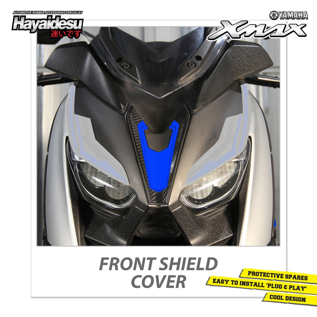Hayaidesu Front Shield Cover Yamaha XMAX OLD Aksesoris Decal Variasi Carbon Tameng Xmax