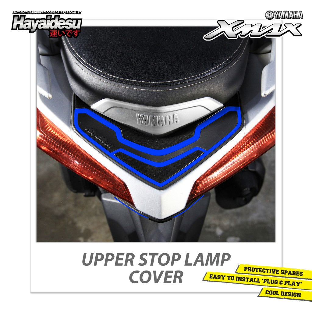 Hayaidesu Upper Stomp Lamp Protector Cover Yamaha XMAX OLD Aksesoris Decal Variasi Carbon Xmax