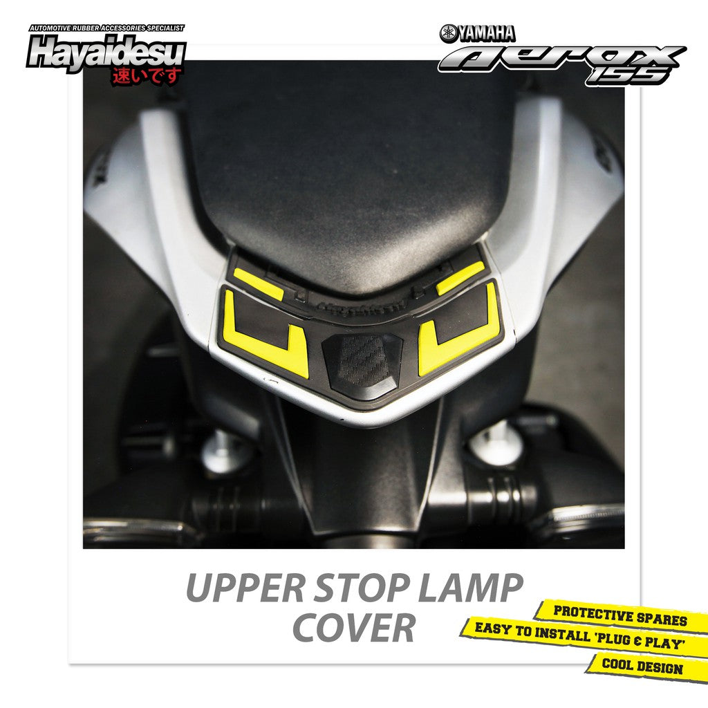 Hayaidesu Upper Stop Lamp Protector Cover  AEROX OLD Aksesoris Decal Variasi Carbon Pelindung Body