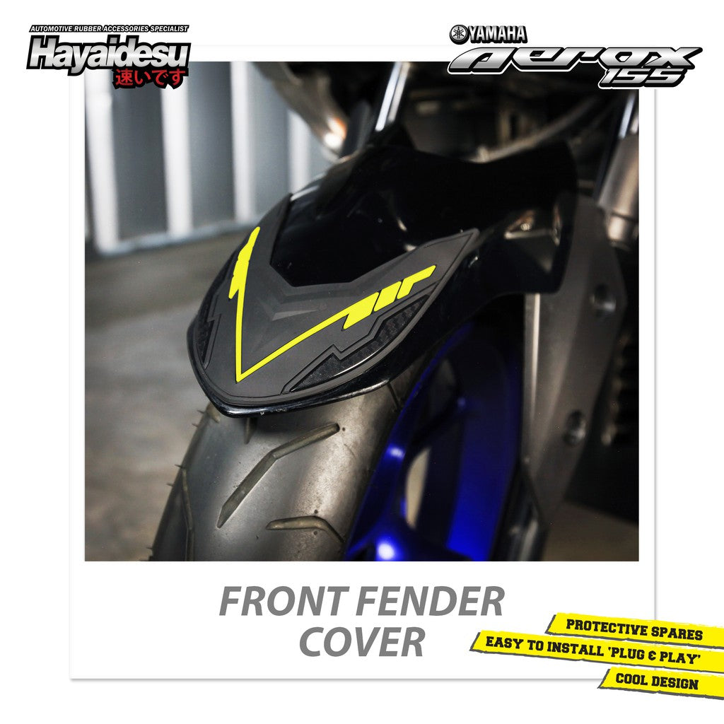 Hayaidesu Front Fender Protector Cover AEROX OLD Aksesoris Decal Variasi Carbon Pelindung Spakbor