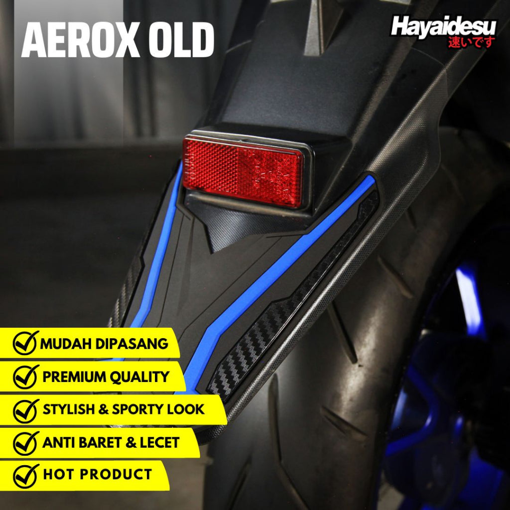 Hayaidesu Rear Fender Protector Cover Aerox Old Aksesoris Decal Variasi Carbon Pelindung Body Aerox