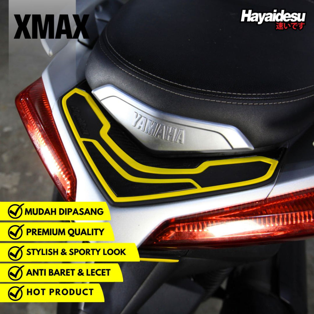 Hayaidesu Upper Stomp Lamp Protector Cover Yamaha XMAX OLD Aksesoris Decal Variasi Carbon Xmax