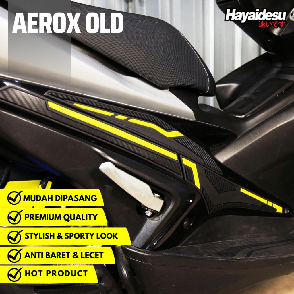 Hayaidesu Lower Deck Protector Aerox Old Aksesoris Decal Variasi Carbon Pelindung Body Aerox