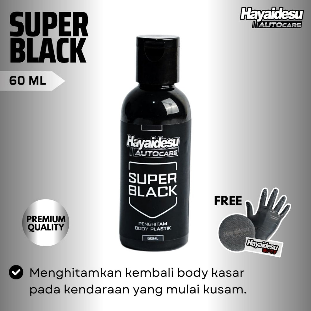 Hayaidesu Super Black/Penghitam Body Plastik Motor