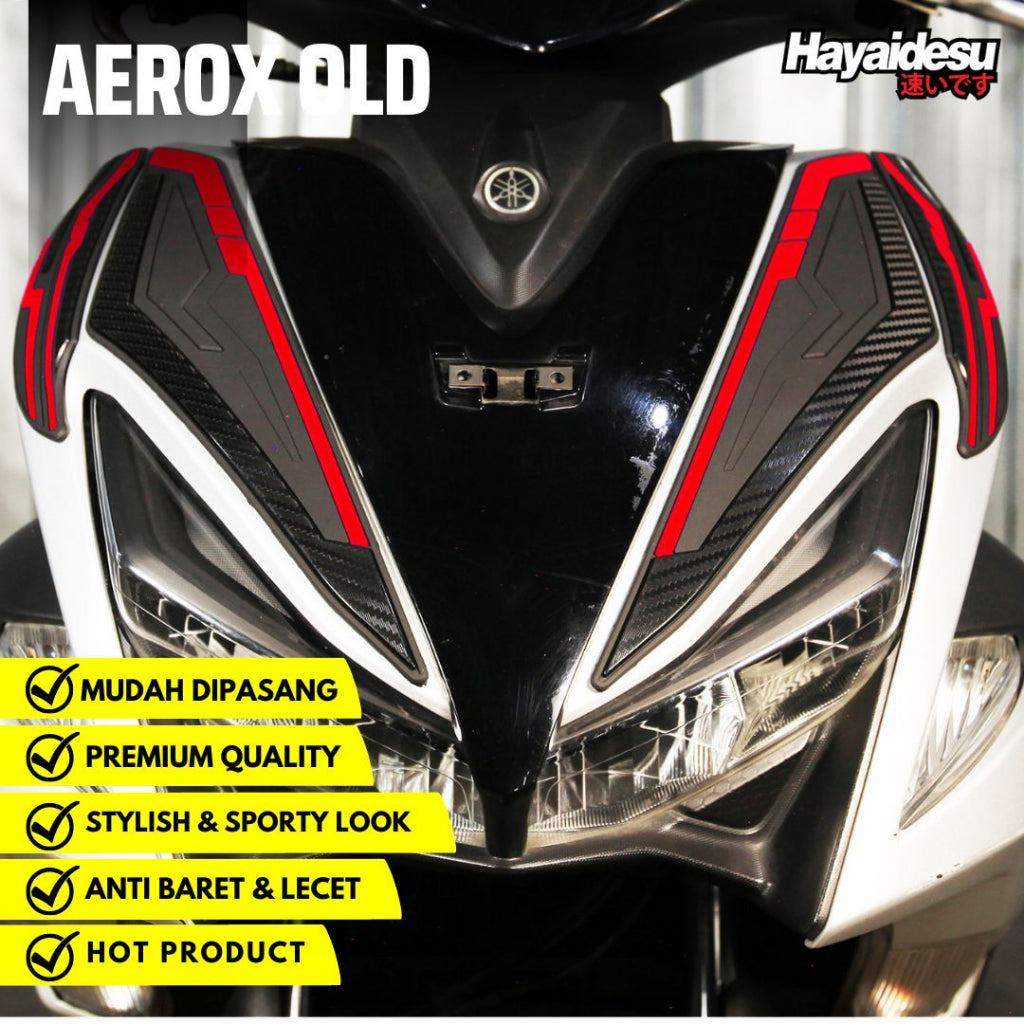 Hayaidesu Upper Front Side Protector Cover Aerox Old Aksesoris Decal Variasi Carbon Tameng NVX
