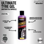Hayaidesu Ultimate Tyre Gel Motorcycle Waterbased Formula / Semir Ban Motor 240 ml