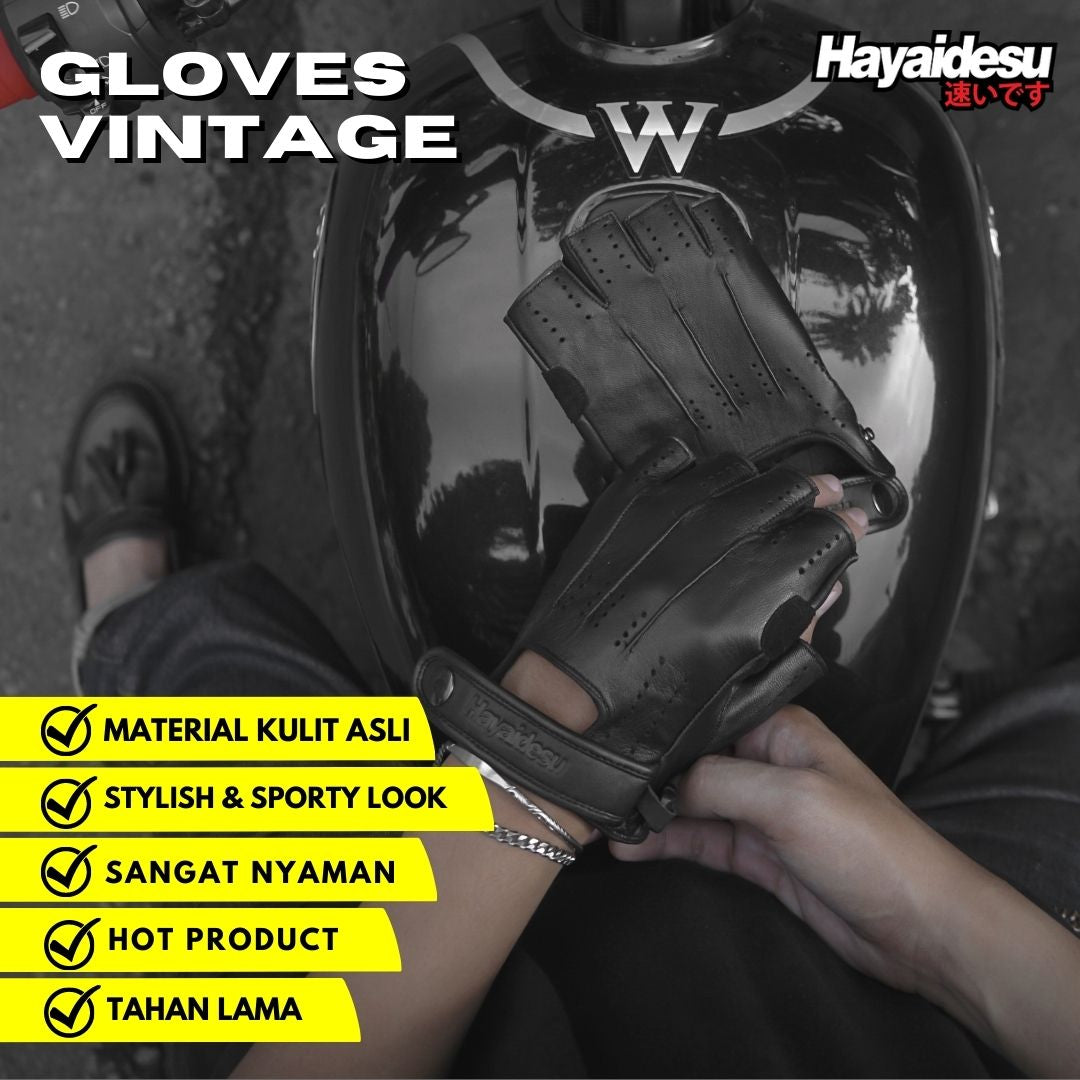 Hayaidesu Gloves Vintage Half Finger
