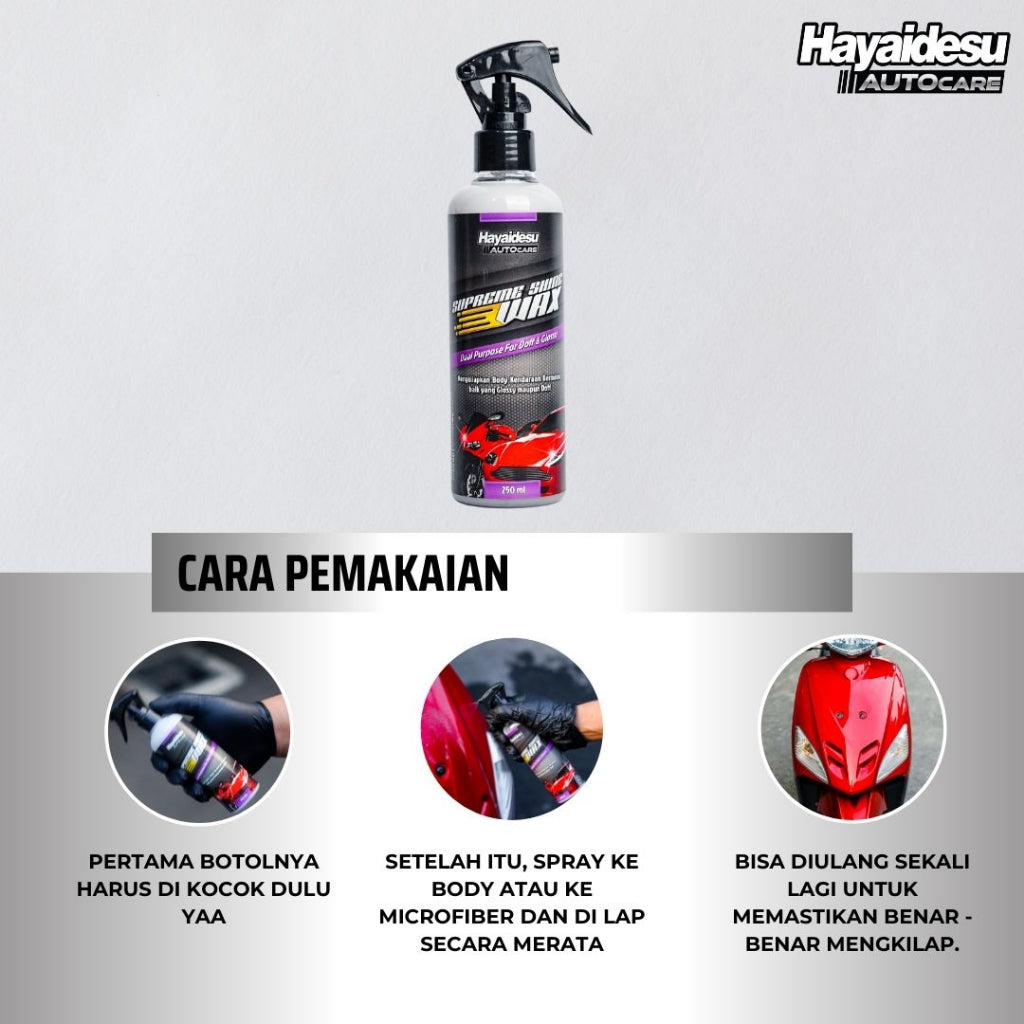 Hayaidesu Autocare Supreme Shine Wax (Mengkilapkan Body Motor&Mobil)