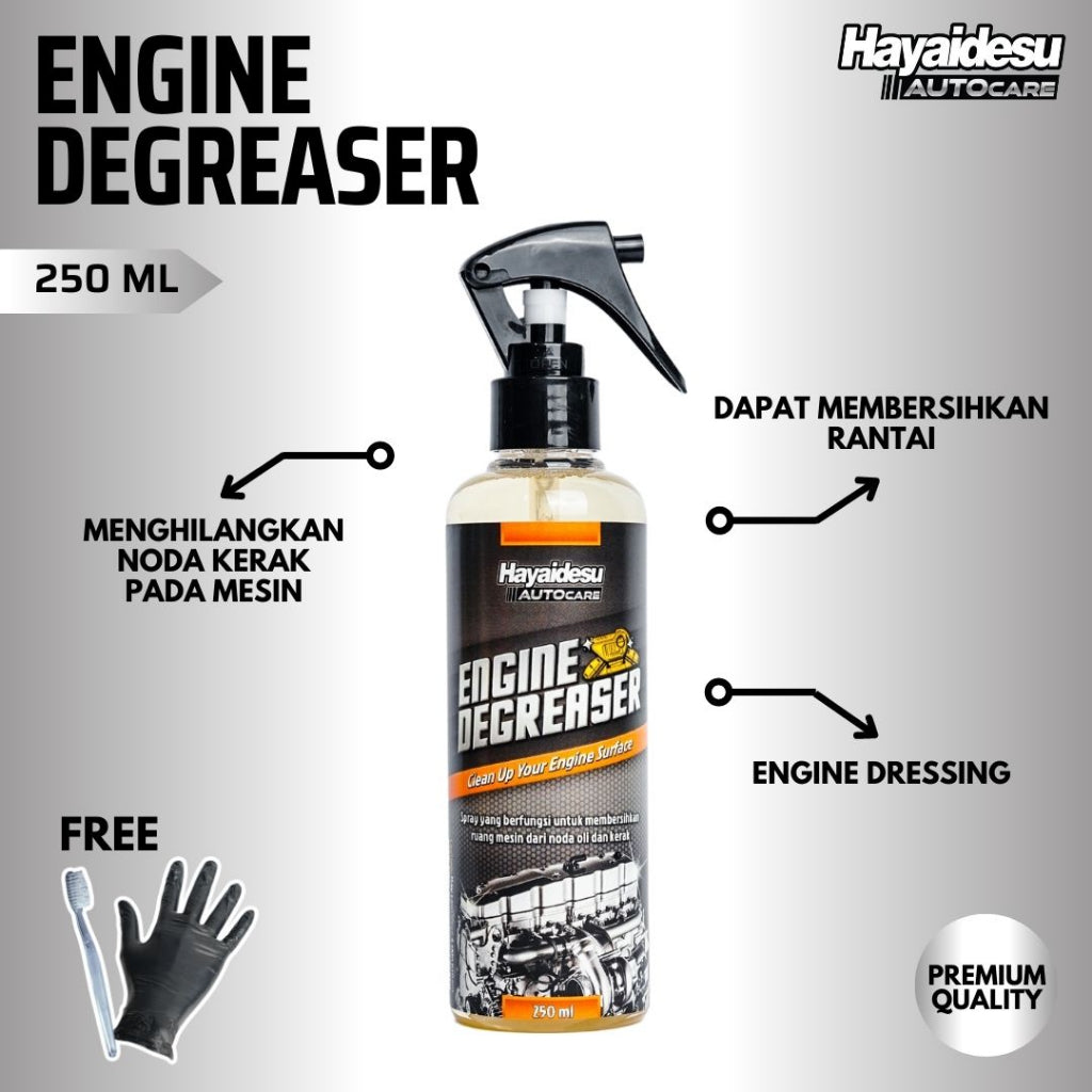 Hayaidesu Autocare Engine Degreaser Membersihkan rantai dan kerak mesin