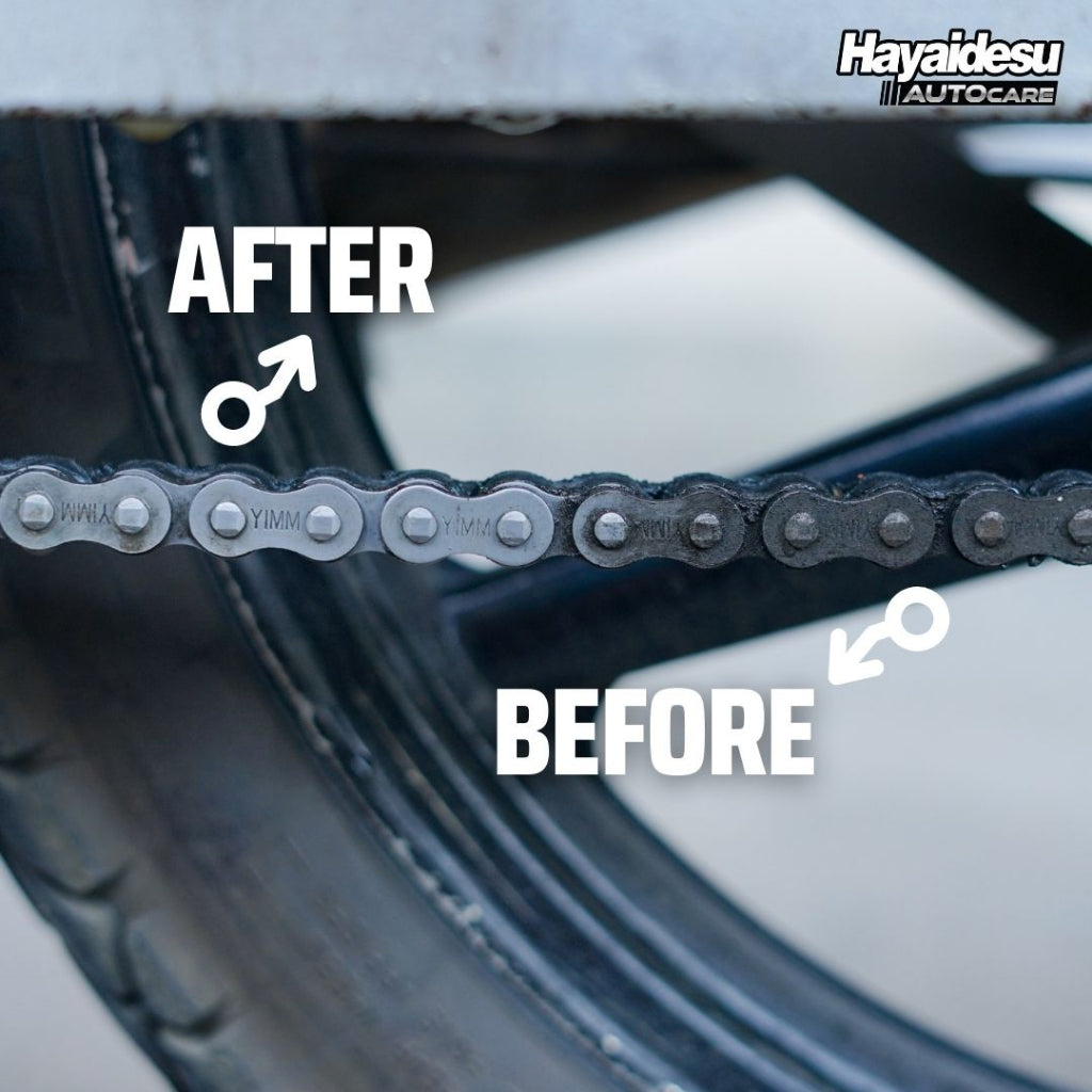 Hayaidesu Autocare Engine Degreaser Membersihkan rantai dan kerak mesin