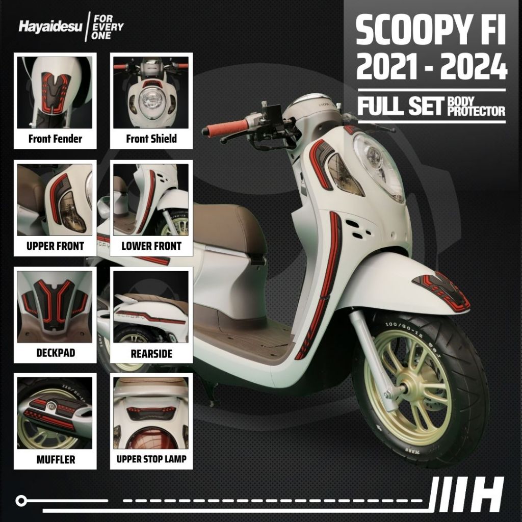 Hayaidesu Body Protector New Scoopy 2021 - 2024 Full Set Cover