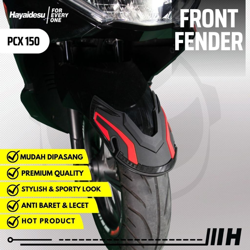Hayaidesu Front Fender Protector Cover PCX 150 Aksesoris Decal Variasi Carbon Pelindung Spakbor