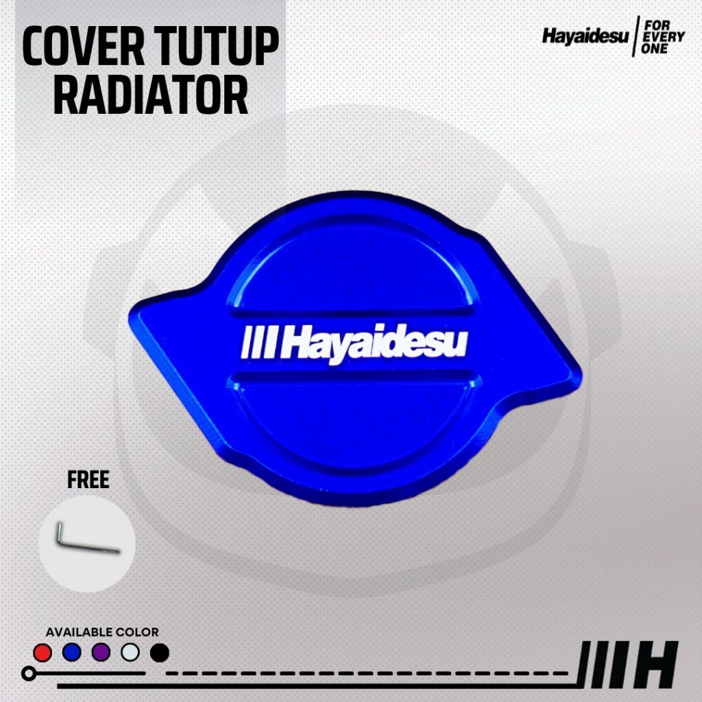 Hayaidesu Radiator Cap Cover CNC Anodize Model Blaze - COVER TUTUP RADIATOR MOTOR