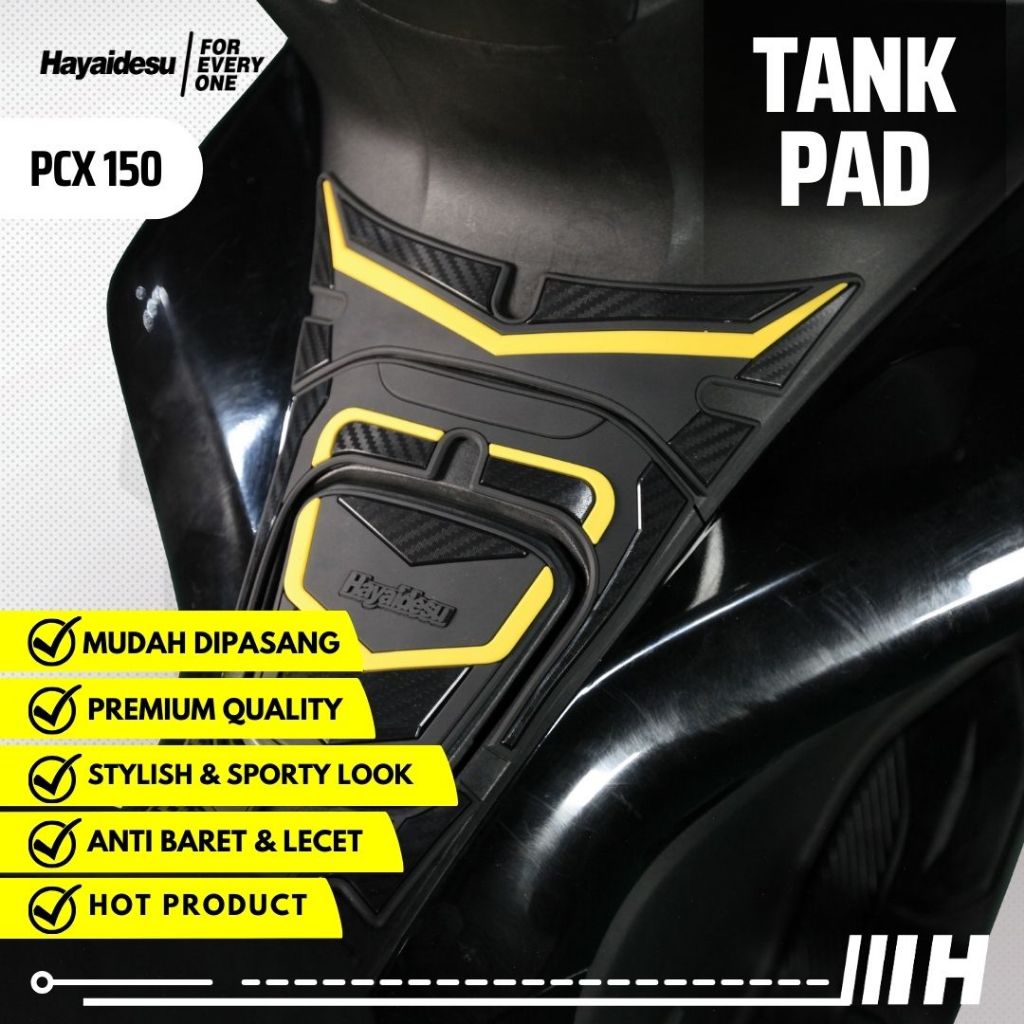Hayaidesu Tank Pad Protector Cover Honda PCX 150 Aksesoris Decal Variasi Carbon Pelindung Tangki PCX