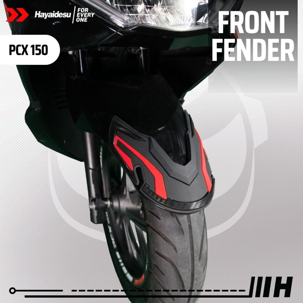 Hayaidesu Front Fender Protector Cover PCX 150 Aksesoris Decal Variasi Carbon Pelindung Spakbor