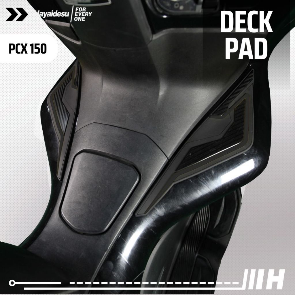 Hayaidesu Deck Pad Protector Cover Honda PCX 150 Aksesoris Decal Variasi Carbon Pelindung Deck
