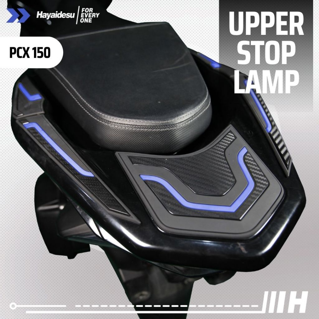 Hayaidesu Upper Stop Lamp & Behel Protector Cover Honda PCX 150 Aksesoris Decal Variasi Carbon