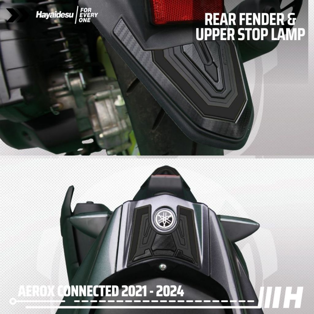 Hayaidesu AEROX Connected 2021-2024 Body Protector Rear Fender & Upper Stop Lamp Cover