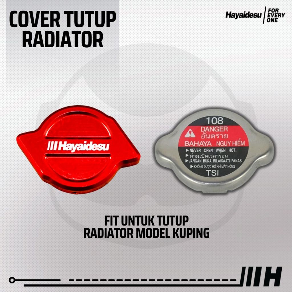 Hayaidesu Radiator Cap Cover CNC Anodize Model Blaze - COVER TUTUP RADIATOR MOTOR