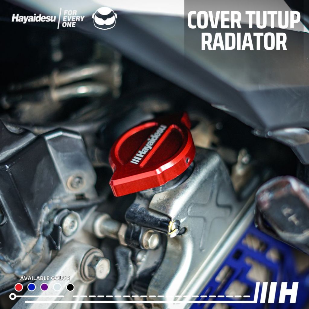 Hayaidesu Radiator Cap Cover CNC Anodize Model Blaze - COVER TUTUP RADIATOR MOTOR