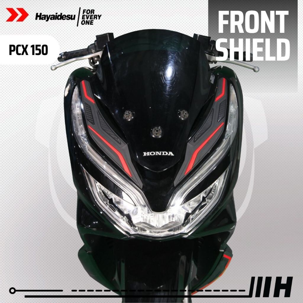 Hayaidesu Front Shield Protector Cover Honda PCX 150 Aksesoris Decal Variasi Carbon PCX 150