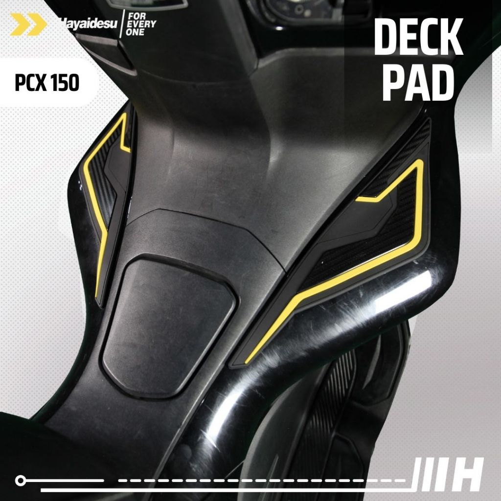 Hayaidesu Deck Pad Protector Cover Honda PCX 150 Aksesoris Decal Variasi Carbon Pelindung Deck