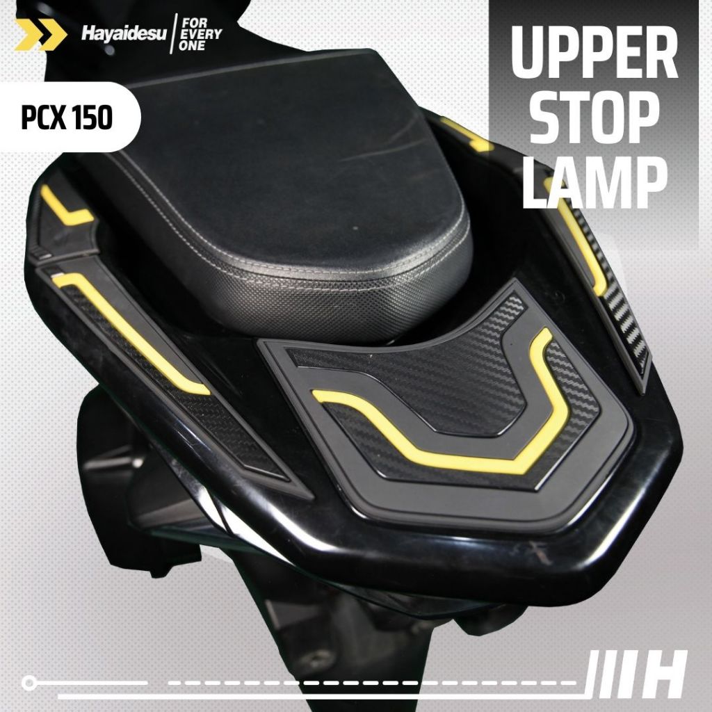 Hayaidesu Upper Stop Lamp & Behel Protector Cover Honda PCX 150 Aksesoris Decal Variasi Carbon