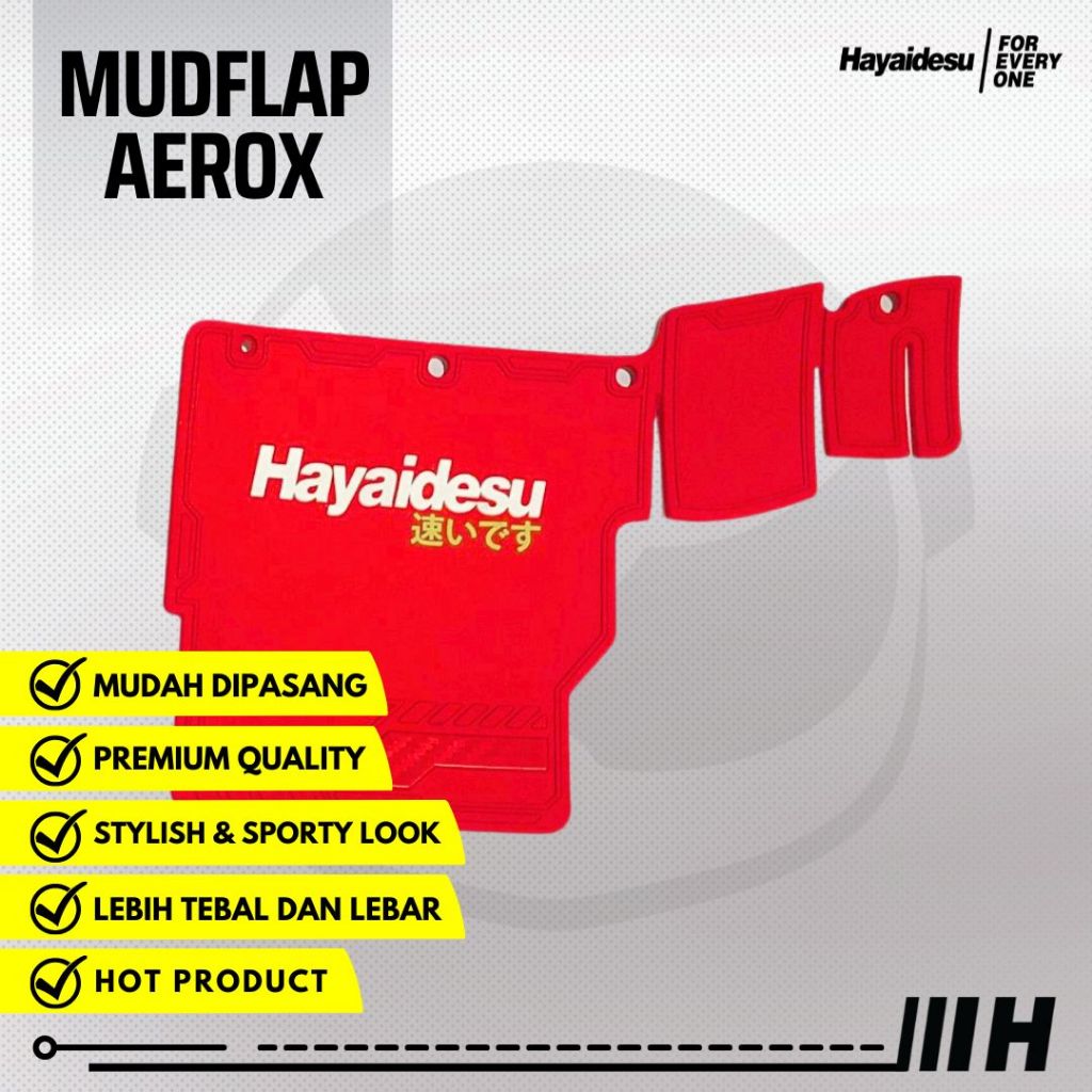 Hayaidesu Mudflap Aerox Old & New Connected Penahan Lumpur - PREMIUM