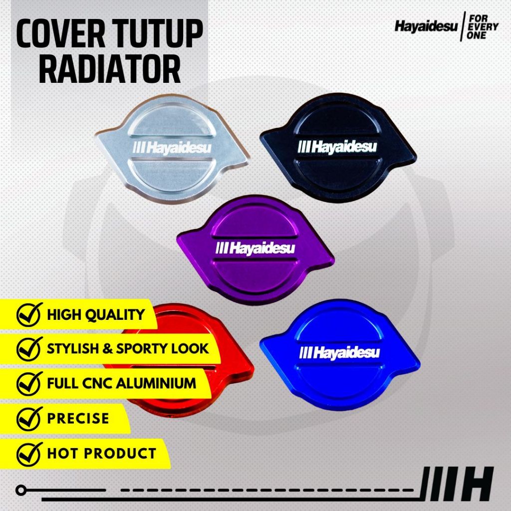 Hayaidesu Radiator Cap Cover CNC Anodize Model Blaze - COVER TUTUP RADIATOR MOTOR