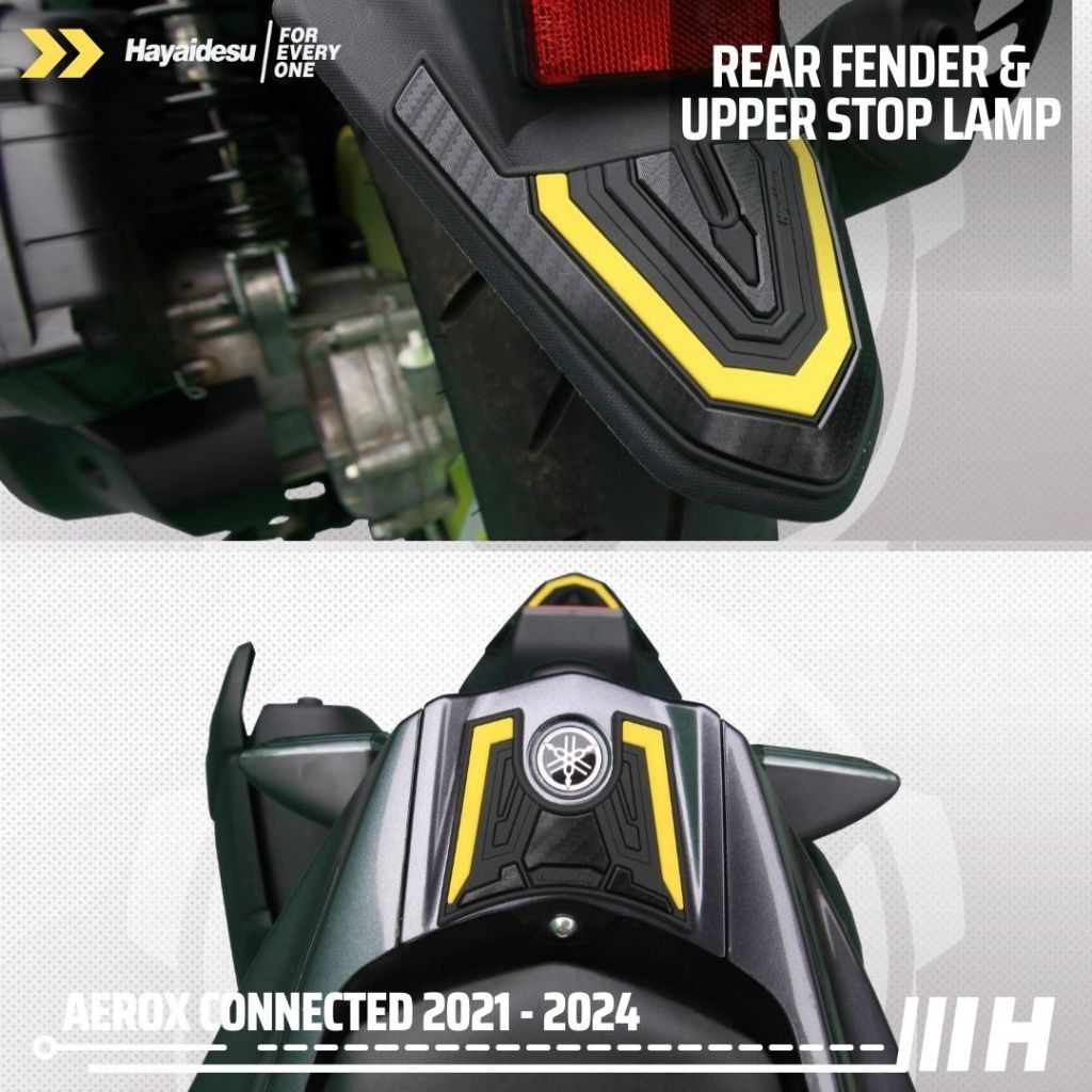 Hayaidesu AEROX Connected 2021-2024 Body Protector Rear Fender & Upper Stop Lamp Cover