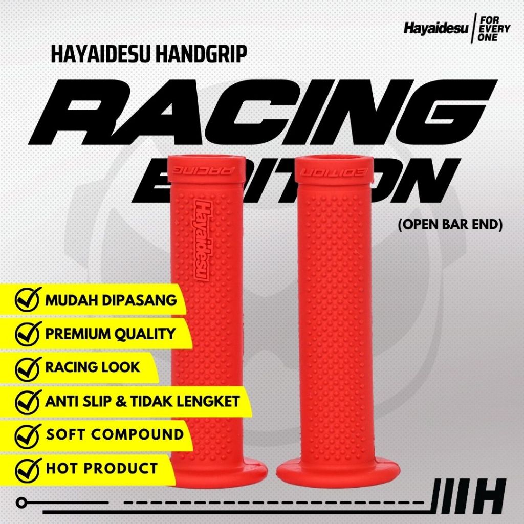 Hayaidesu Handgrip RACING (OPEN BAR END) - Hand Grip Motor Balap (Ujung Terbuka)