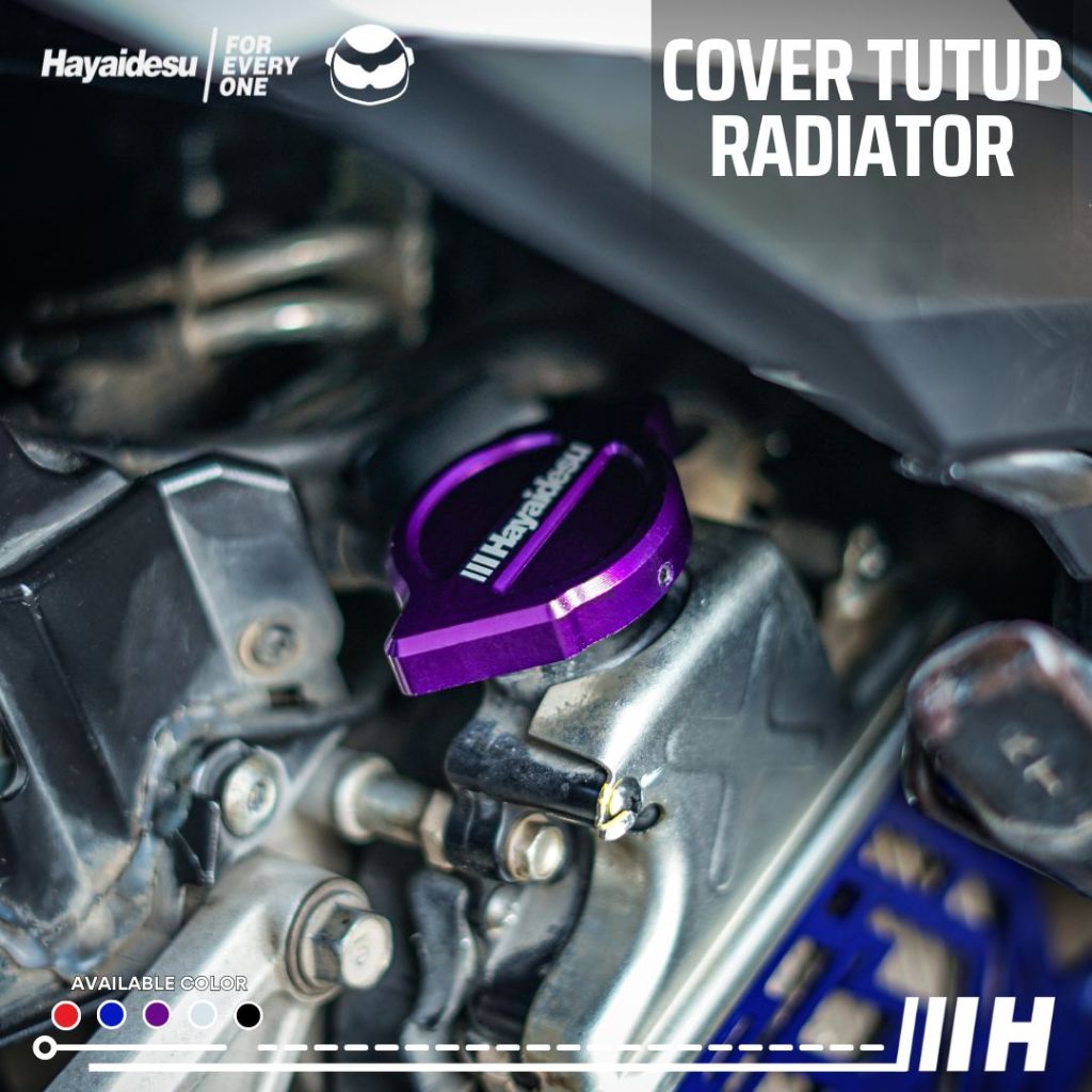 Hayaidesu Radiator Cap Cover CNC Anodize Model Blaze - COVER TUTUP RADIATOR MOTOR