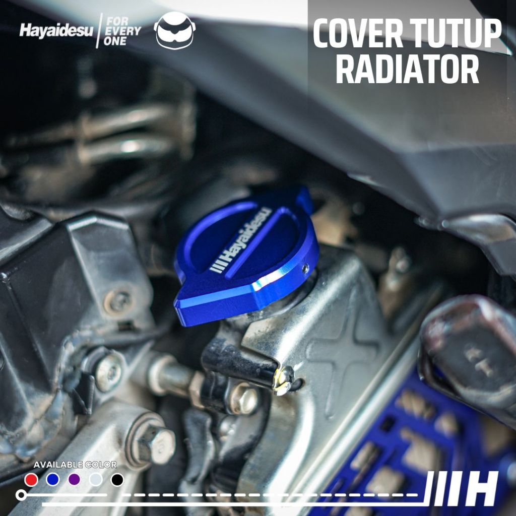 Hayaidesu Radiator Cap Cover CNC Anodize Model Blaze - COVER TUTUP RADIATOR MOTOR
