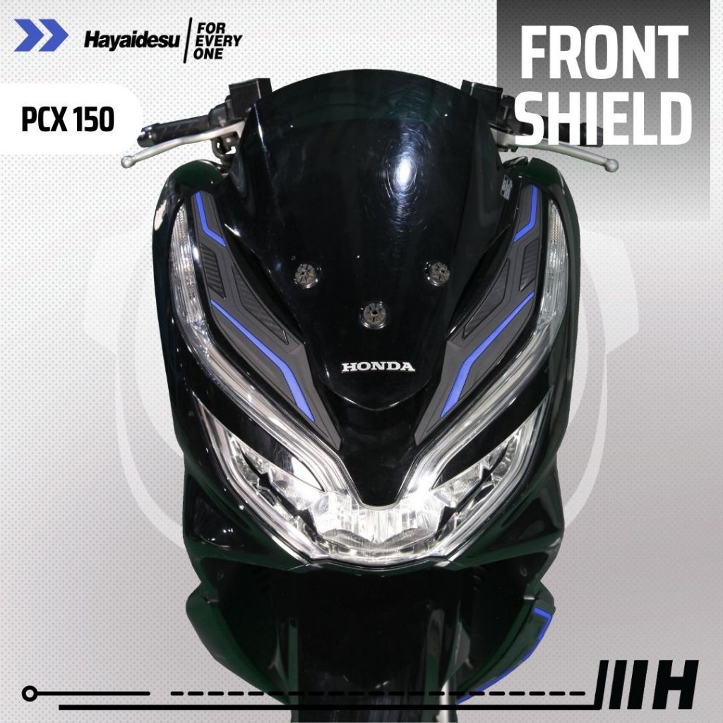 Hayaidesu Front Shield Protector Cover Honda PCX 150 Aksesoris Decal Variasi Carbon PCX 150