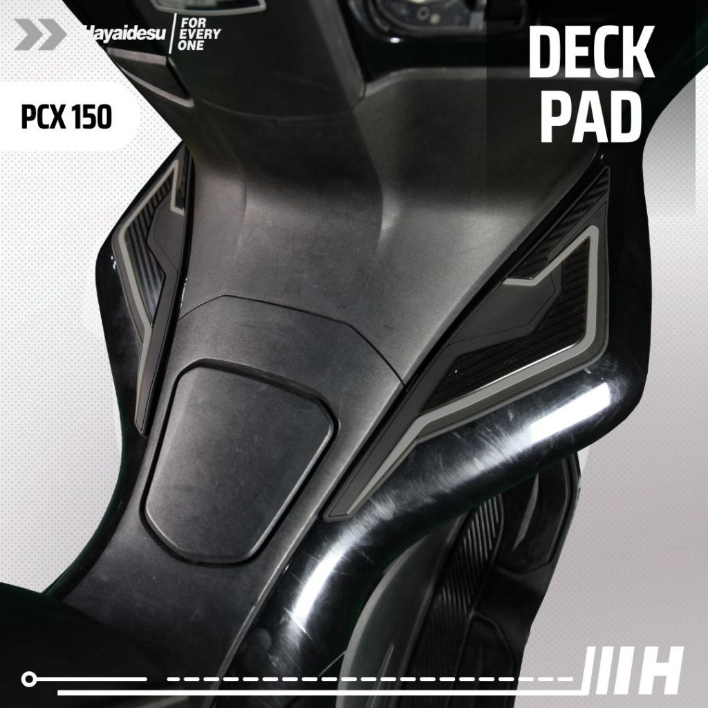 Hayaidesu Deck Pad Protector Cover Honda PCX 150 Aksesoris Decal Variasi Carbon Pelindung Deck