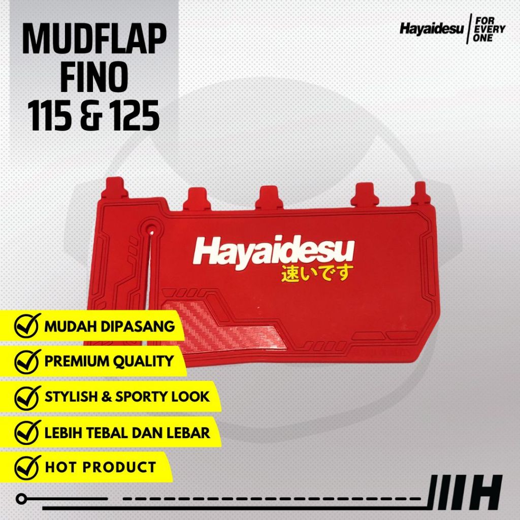 Hayaidesu Mud Flap FINO FI 115 & 125 Aksesoris Variasi Penahan Lumpur