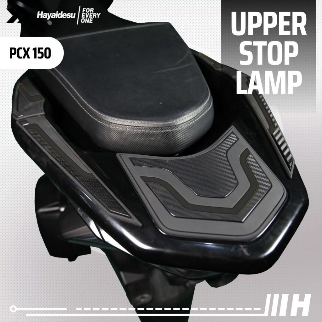 Hayaidesu Upper Stop Lamp & Behel Protector Cover Honda PCX 150 Aksesoris Decal Variasi Carbon