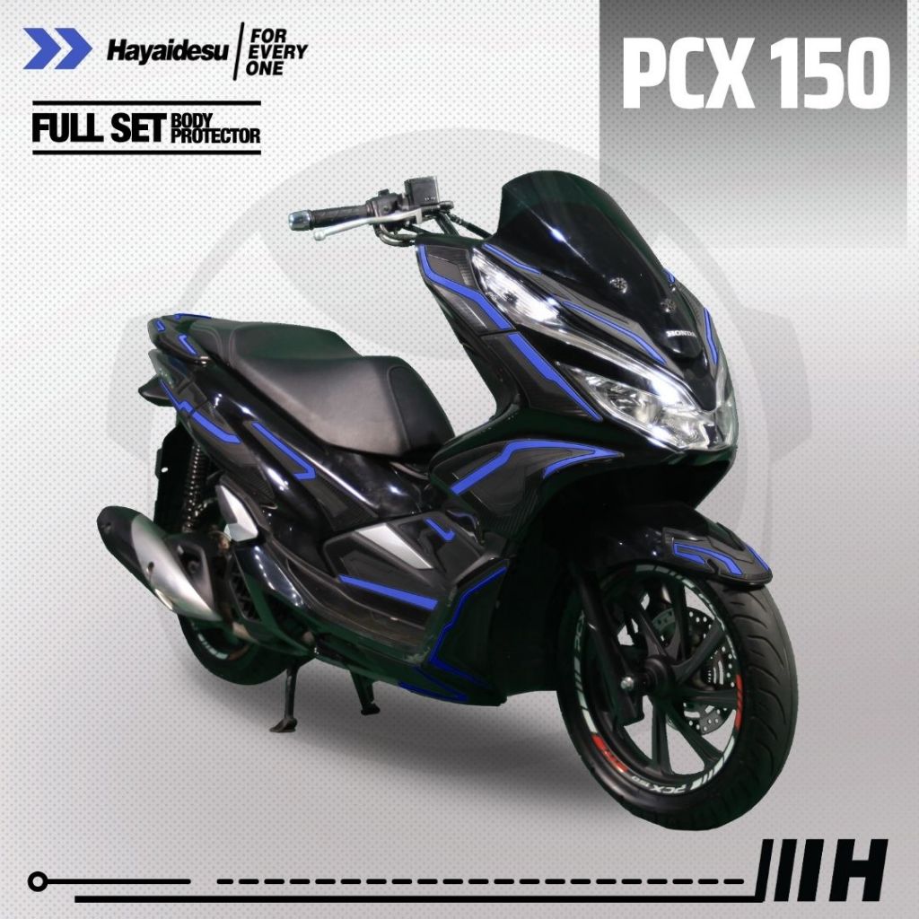 Hayaidesu Full Set Body Protector Honda PCX 150 Aksesoris Decal Variasi Carbon Pelindung Body PCX150