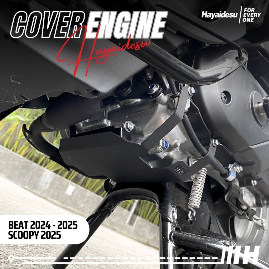 Hayaidesu ENGINE COVER Pelindung Bawah Mesin Motor Honda BEAT (2024 - 2025), SCOOPY 2025