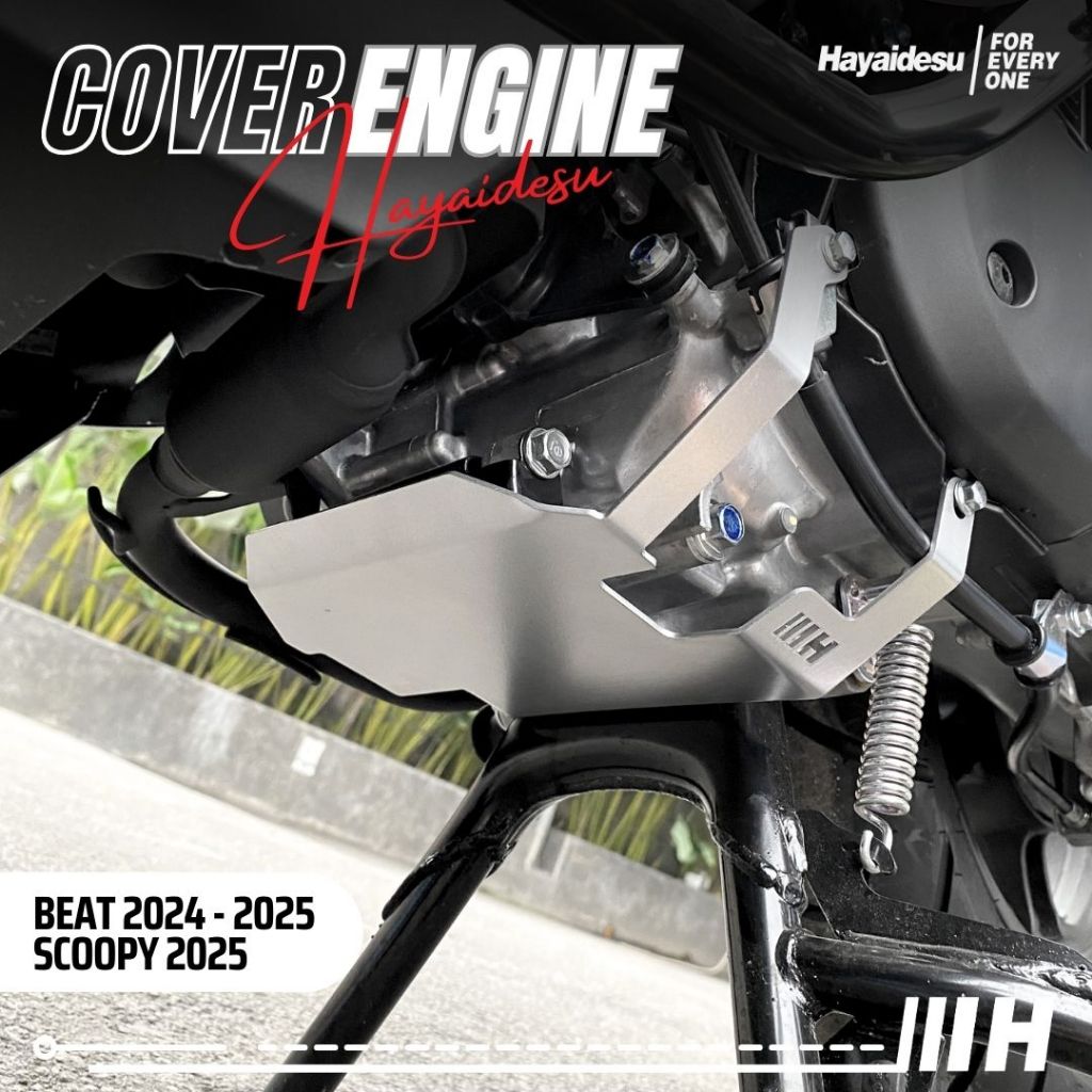 Hayaidesu ENGINE COVER Pelindung Bawah Mesin Motor Honda BEAT (2024 - 2025), SCOOPY 2025
